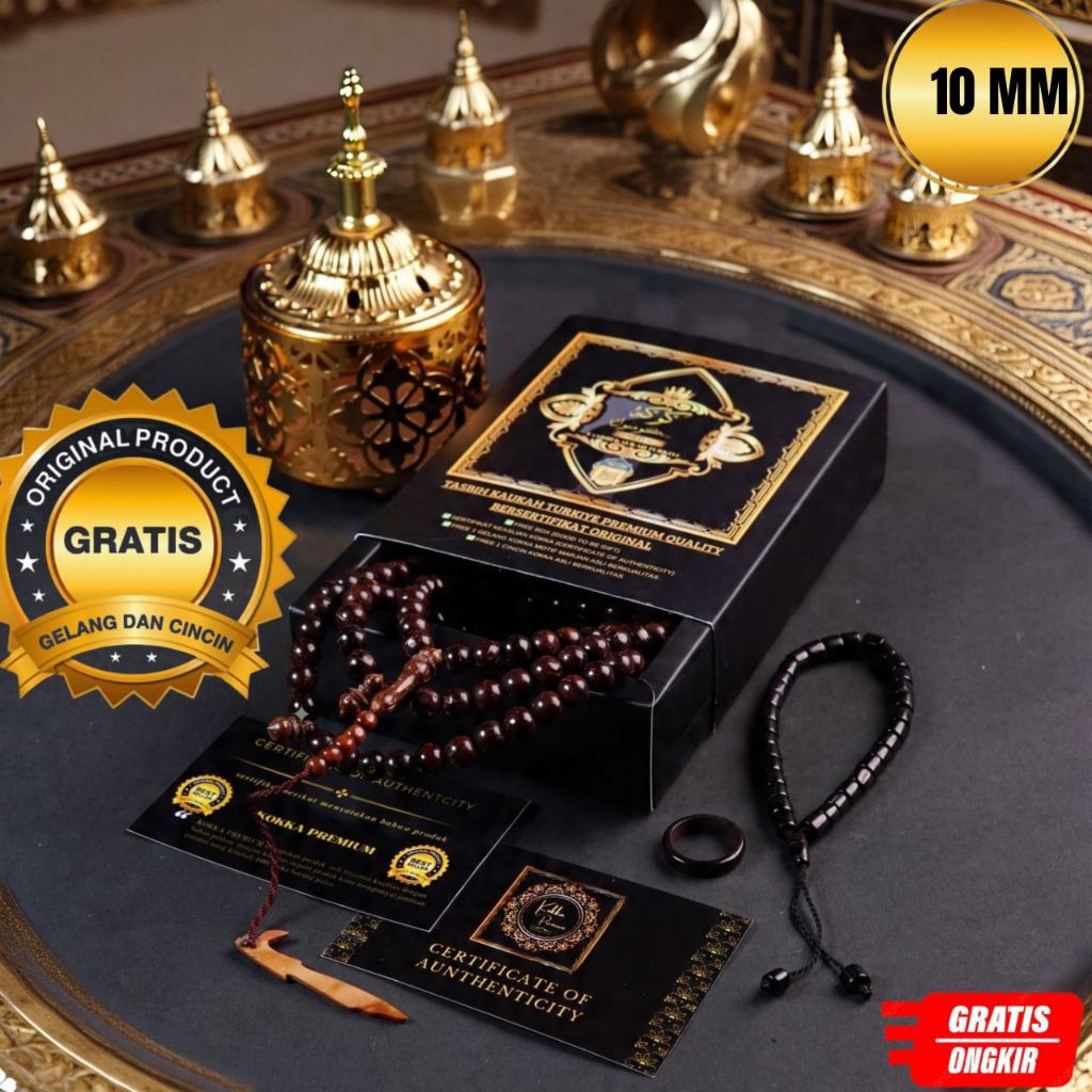 Tasbih Kokka 10 MM Asli Premium Tasbih Kokka Murah Tasbih Kokka Turki Tasbih Kokka Bersertifikat Tas