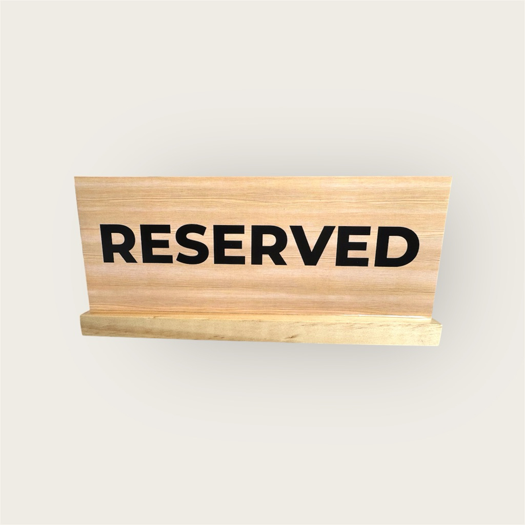 Papan penanda meja reservasi kayu/Penanda kayu reserved duduk minimalis