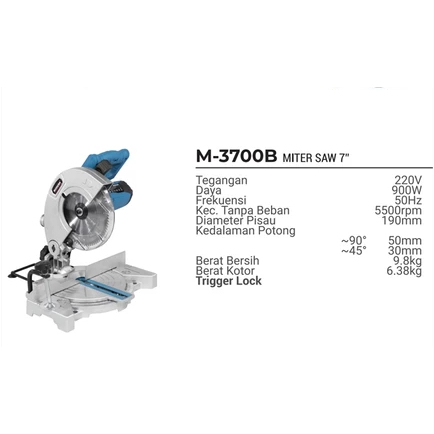 MODERN Mesin Mitter Saw/ Mesin Gergaji M3700B / Mesin Gergaji Potong Aluminium Modern