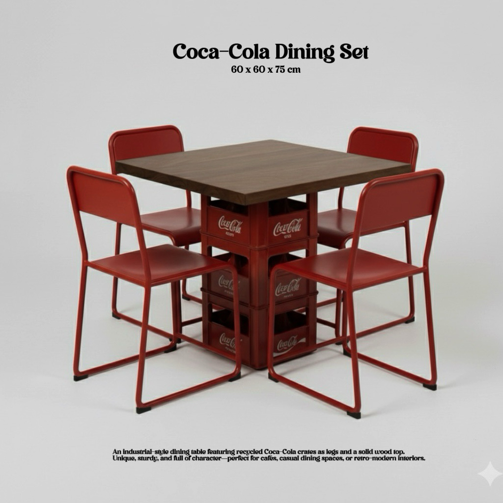 Meja Makan Cafe Unik Krat Cocacola