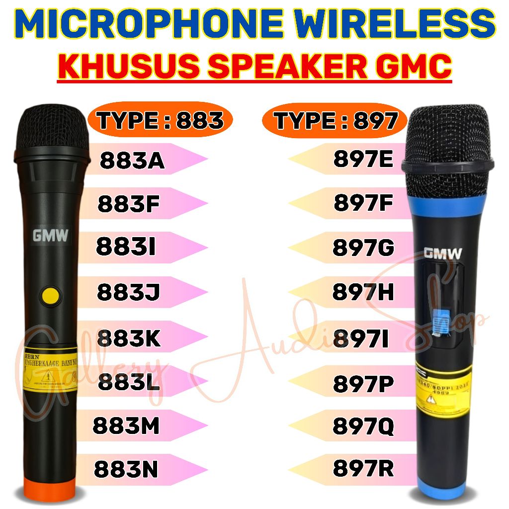 TERBARU~Microphone Wireless Mic GMC GMW Khusus Speaker GMC Type 883 Dan 897 | Mic Wireless Tanpa Kab
