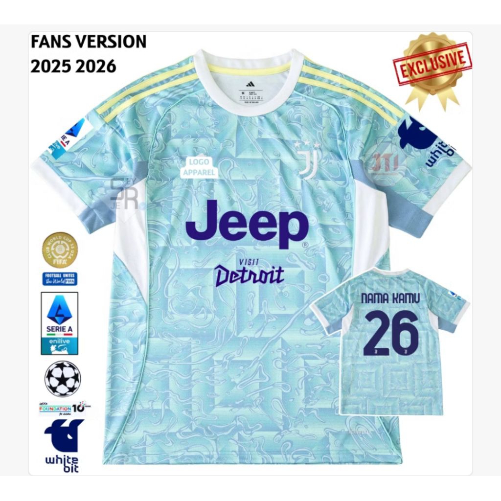 Jersey Juventus away 2025 2026 baju bola terbaru 25 26