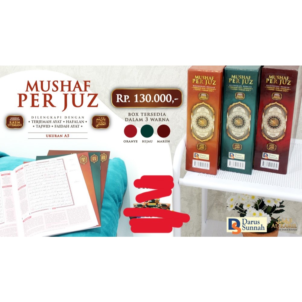 Al-Qur’an Mushaf Al-Kamil Terjemah Hafalan Tajwid Per Juz A5