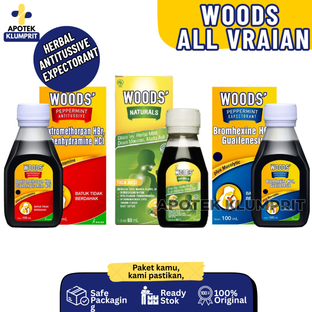 Woods Syrup All Varian, Woods' Peppermint Antitussive, Woods' Peppermint Expectorant, Dan Woods' Her