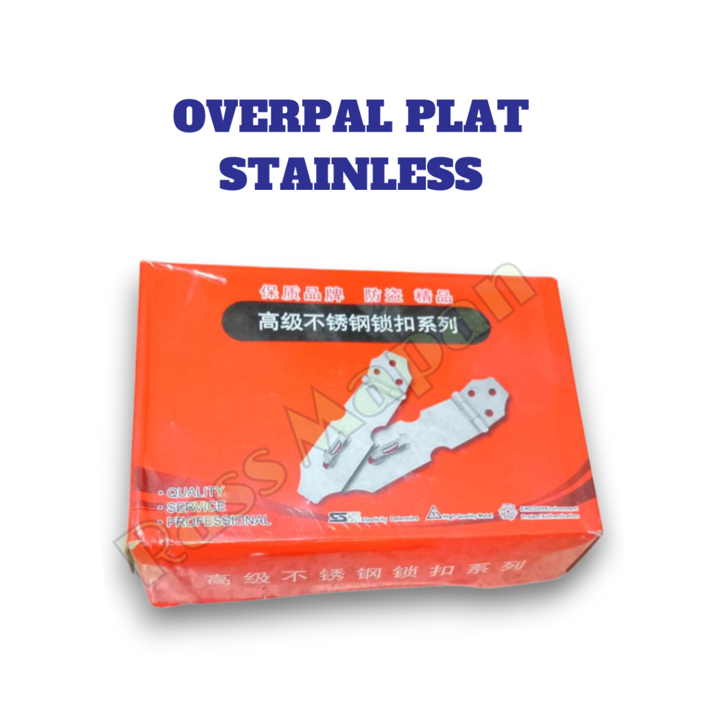 Overpal Overval Plat Grendel Gembok SS Stainless Steel