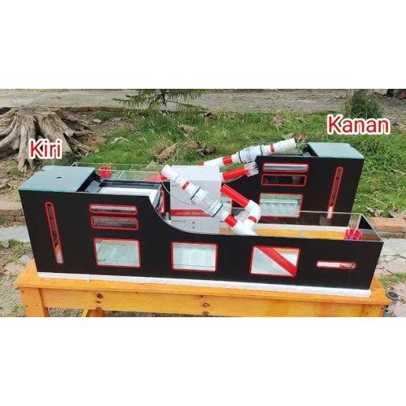 CHINA STYLE TALANG SISTEM POMPA DI ATAS TOP FILTER KACA TALANG KACA 100CM BOX FILTER AQUARIUM AKUARI