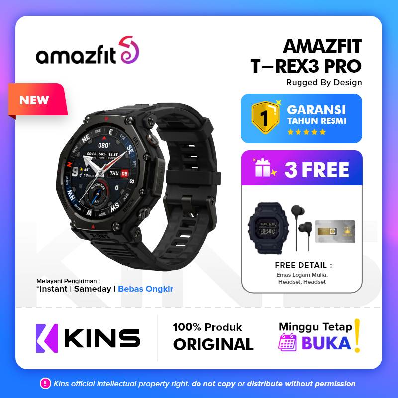 Amazfit T Rex 3 Pro 48mm Smartwatch Outdoor GPS AMOLED Sapphire Glass 25 Days Battery 700mAh 180 Spo