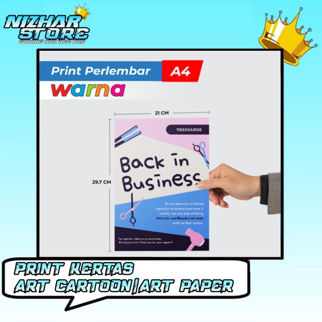 Jasa print kertas art cartoon dan art paper ukuran A4 print kertas art paper art cartoon