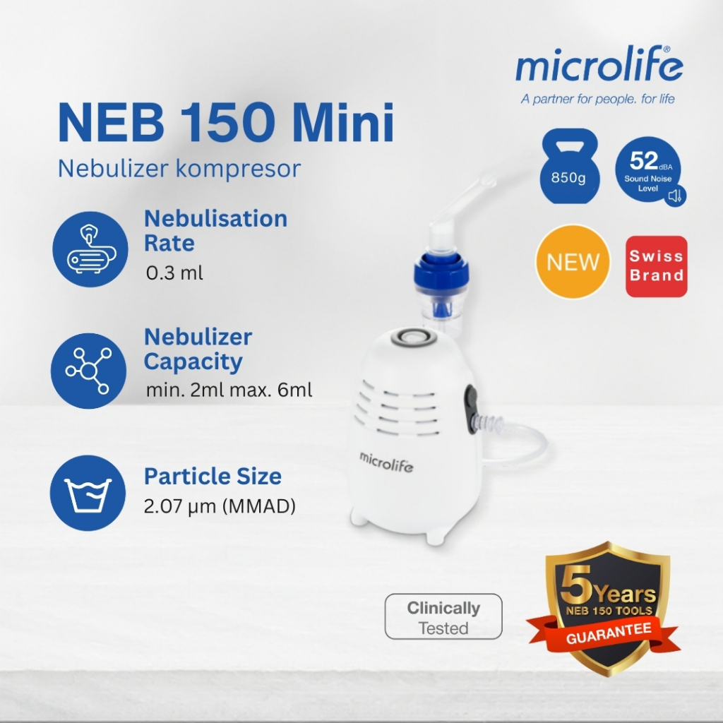 Nebulizer Microlife NEB 150 MINI Small & Light Compressor Nebulizer - Alat Terapi Uap Nebulizer