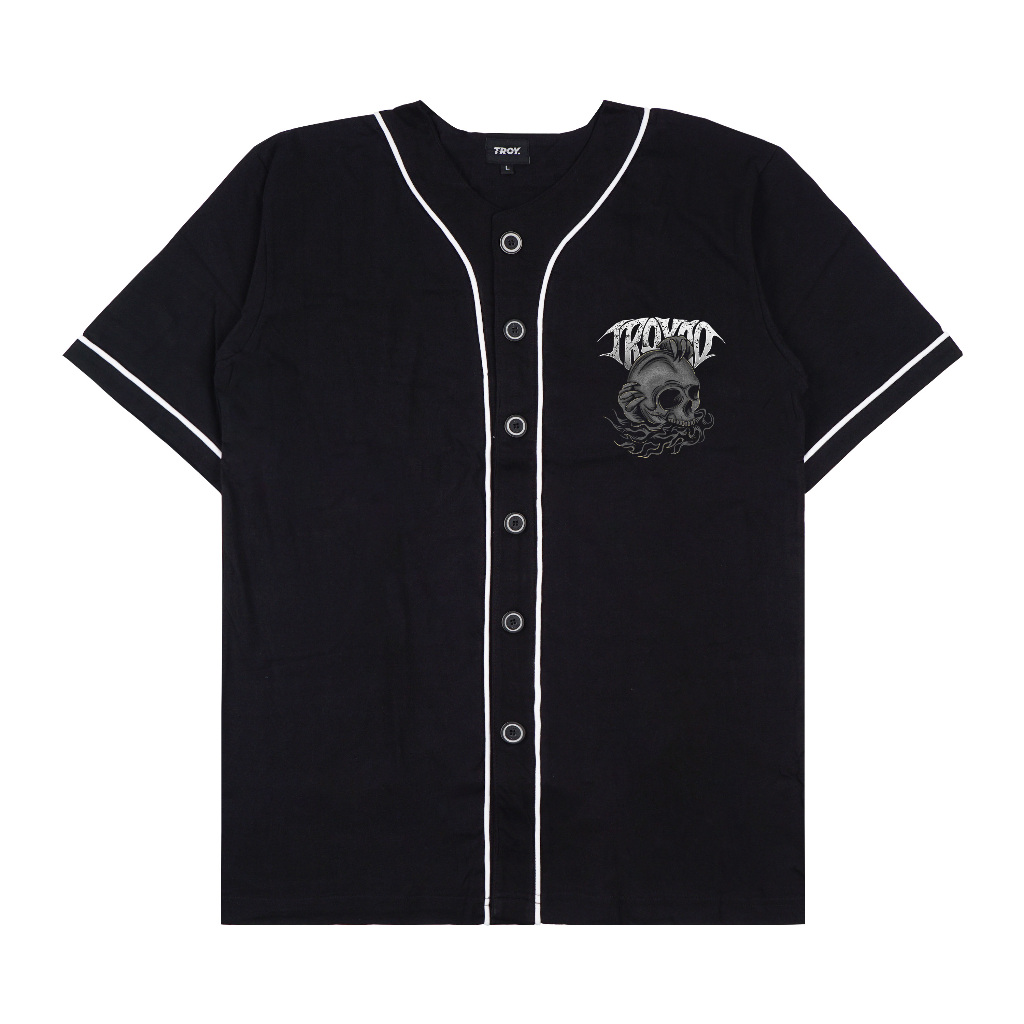 Troy Company Jersey Baseball Tshirt Black Dark Owl - Kaos Jersey Baseball Hitam BT 2199
