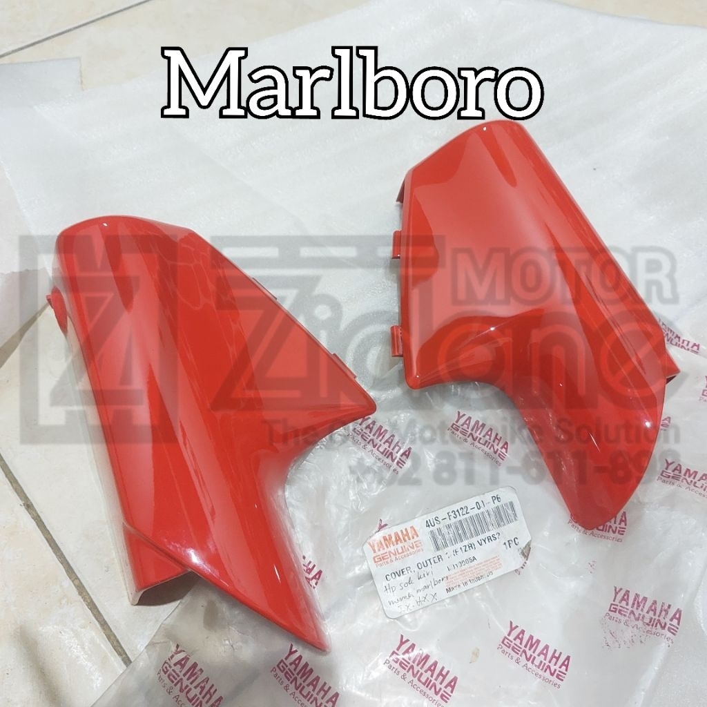 cover kafe kofer turup kupingan shock skok depan merah marlboro yamaha F1ZR FIZR Merah Marlboro set 