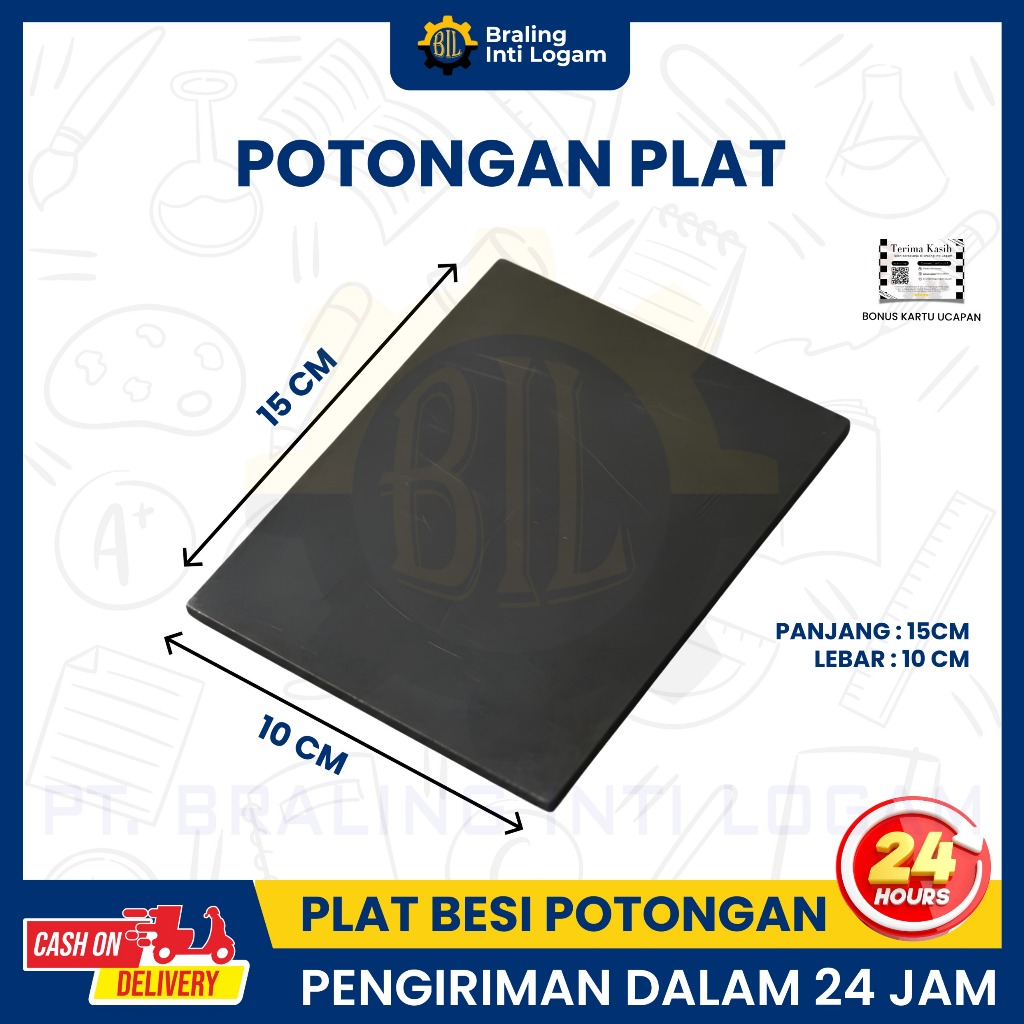 Potongan Plat Besi Tebal 2mm Ukuran 10x15cm 15x15cm 15x20cm