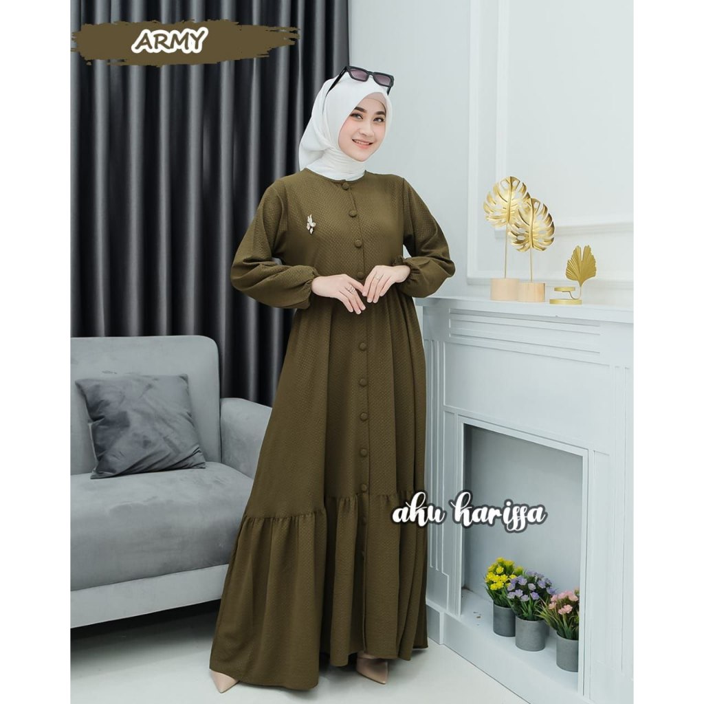 MARCELLA DRESS AKU KARISSA, GAMIS CRINKLE EMBOS