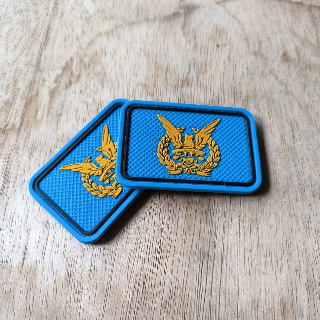 rubber patch logo TNI AU tempelan emblem aksesoris karet