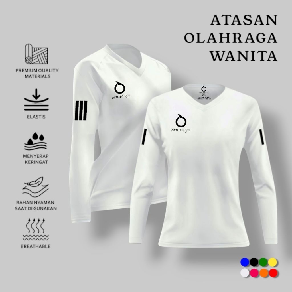 Baju Olahraga Wanita - Atasan Senam Wanita - Baju Running Wanita Lengan Panjang