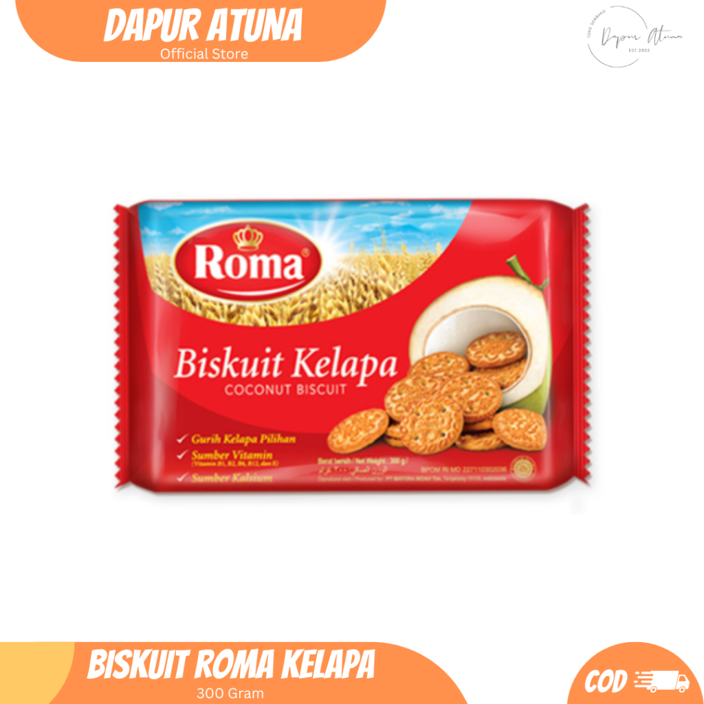 Roma Biskuit Kelapa Family pack-netto 300 gr/ROMA KELAPA BISKUIT 300 GRAM