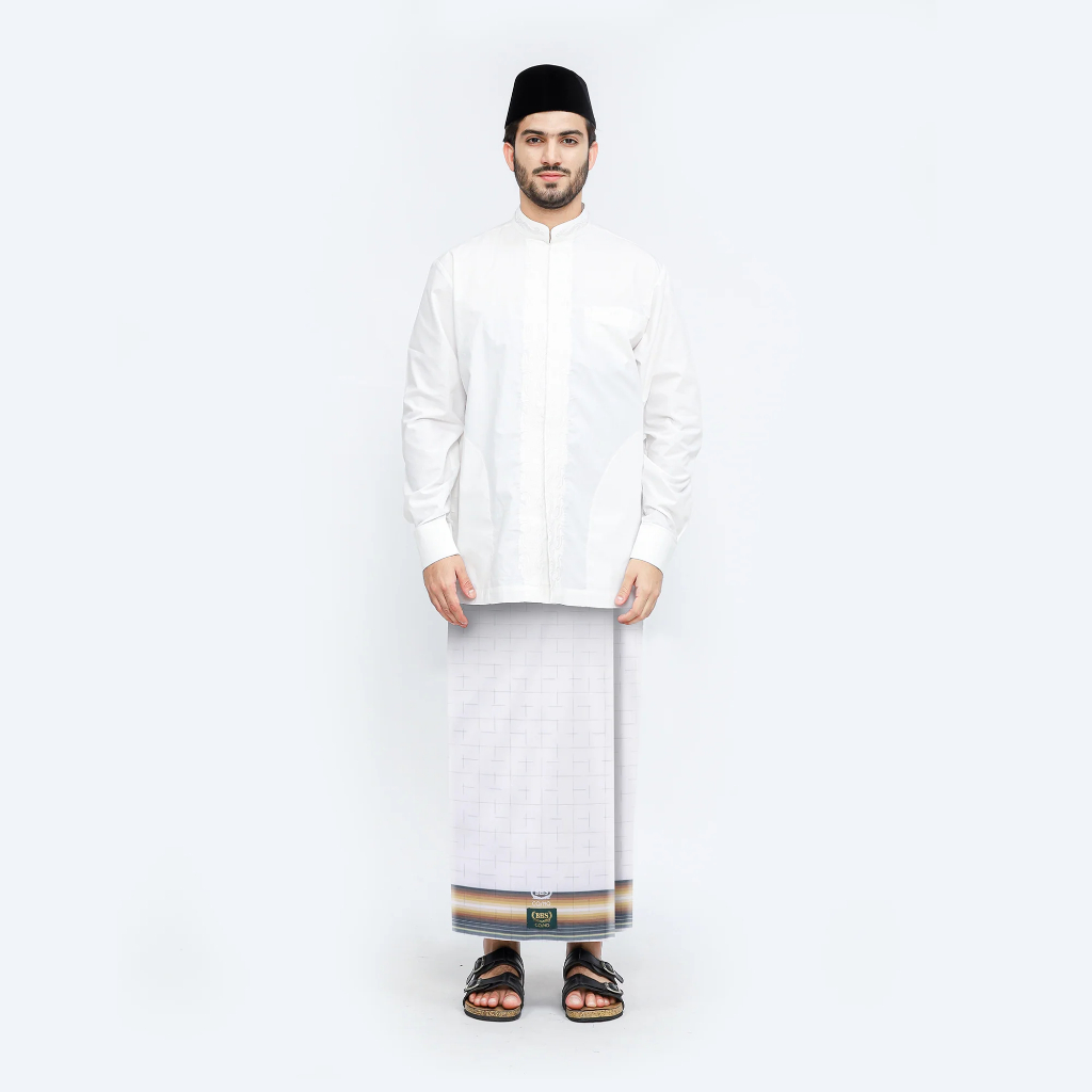 Sarung BHS Cosmo Gold Motif K26 PRC Warna Putih Kuning