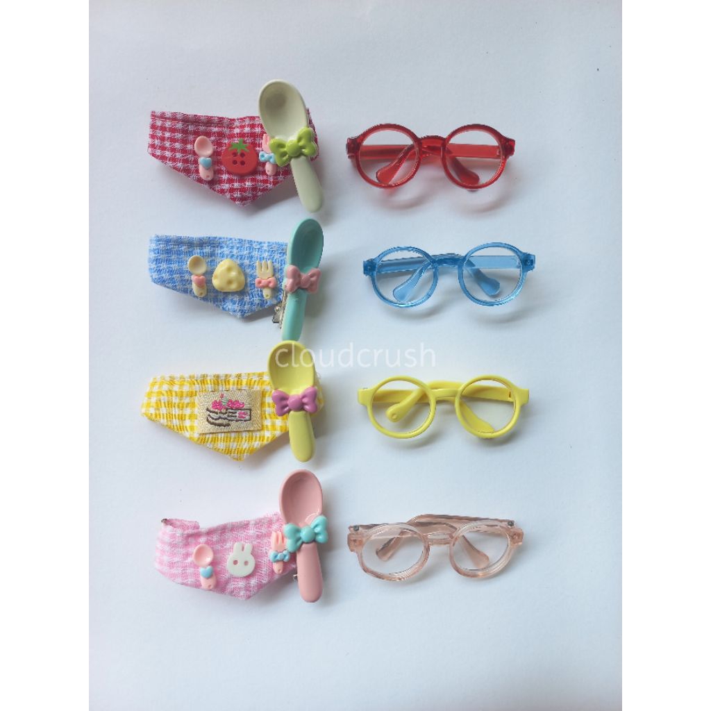 [READY STOCK] Accessories Doll 10cm Kacamata Bib Set