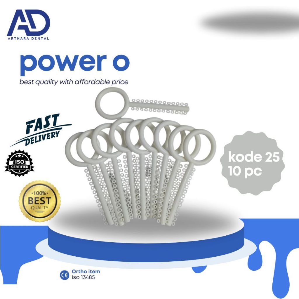 power o karet bracket warna putih kode 25  isi 10 pcs /karet behel /power o bracket
