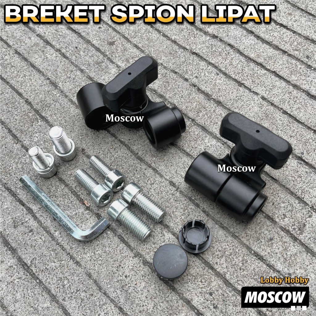 2pcs BREKET SPION MODEL LIPAT G4537 HITAM BRACKET SPION LIPAT FULL CNC ALMUNIUM 180° KLEMAN SPION AL