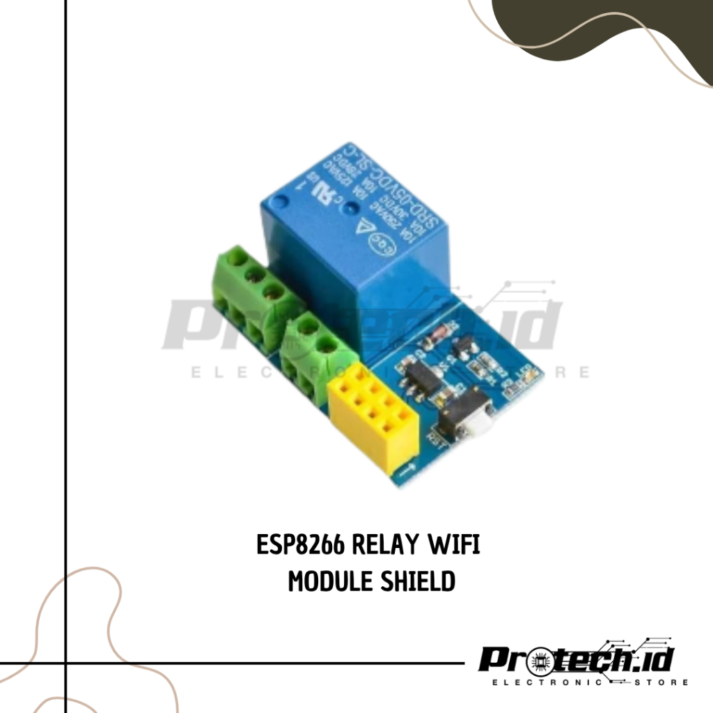 Protech.id ESP8266 Relay Module Shield ESP01 WIFI IOT dengan Interface Langsung ke Modul WiFi dan Mi