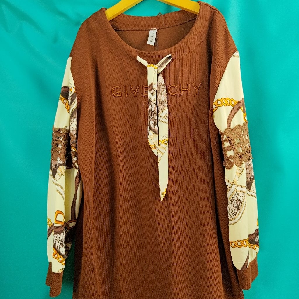 DRESS KANTOR GIVENCHY PARIS COKLAT PRELOVED