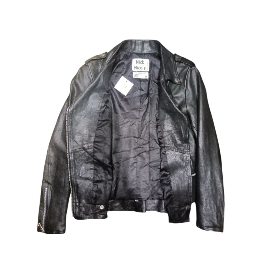 Jaket Ramones kulit domba italy