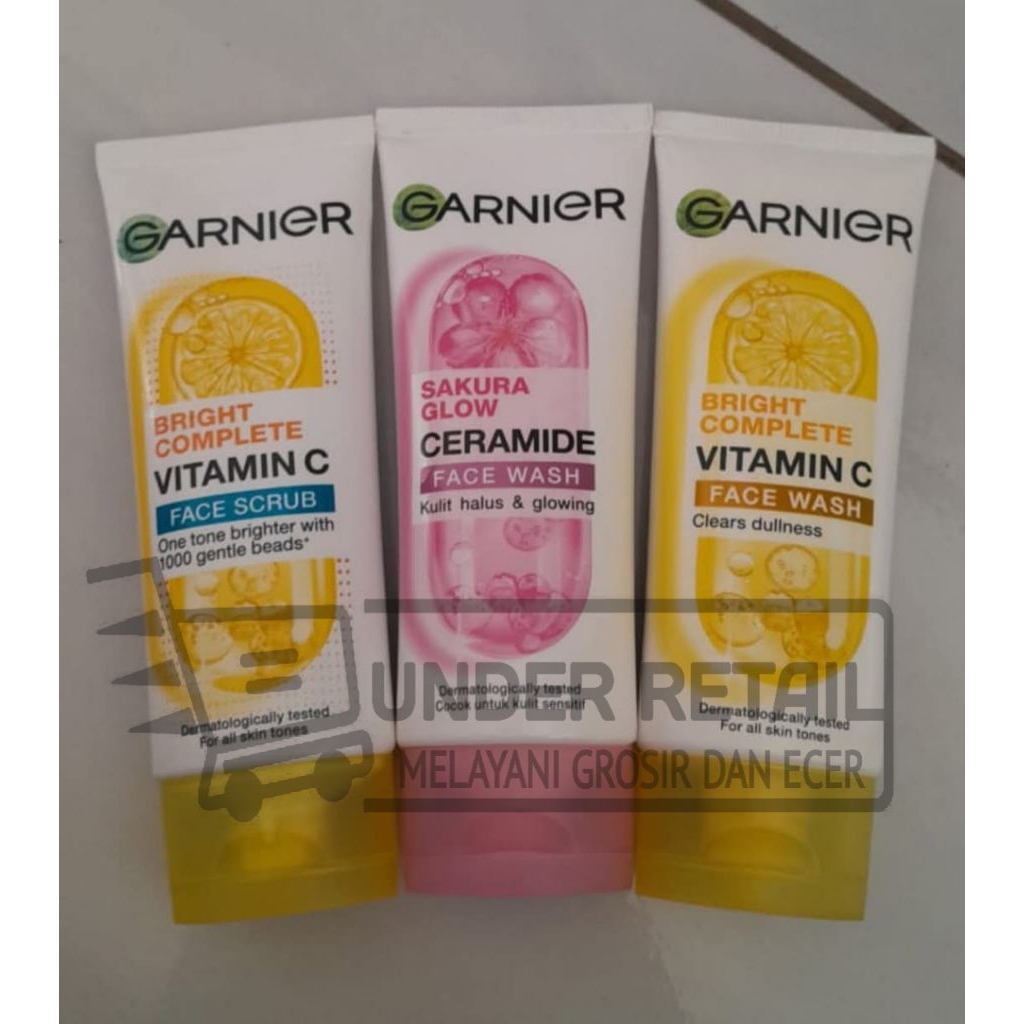 FACIAL FOAM GARNIER 100ML - BRIGHT COMPLETE/SAKURA GLOW/FACE SCRUB