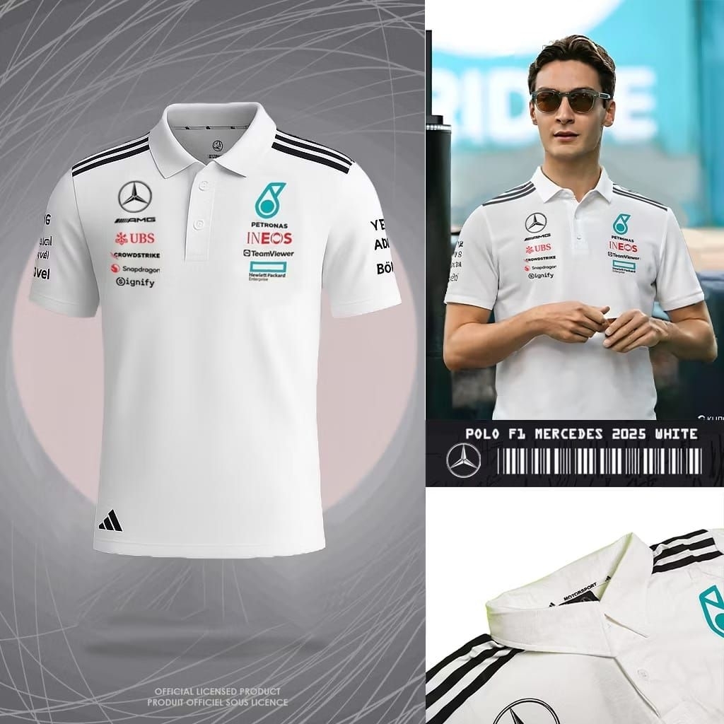 Baju Kaos Polo Shirt Balap Racing F1 Mercedes AMG Super Grade