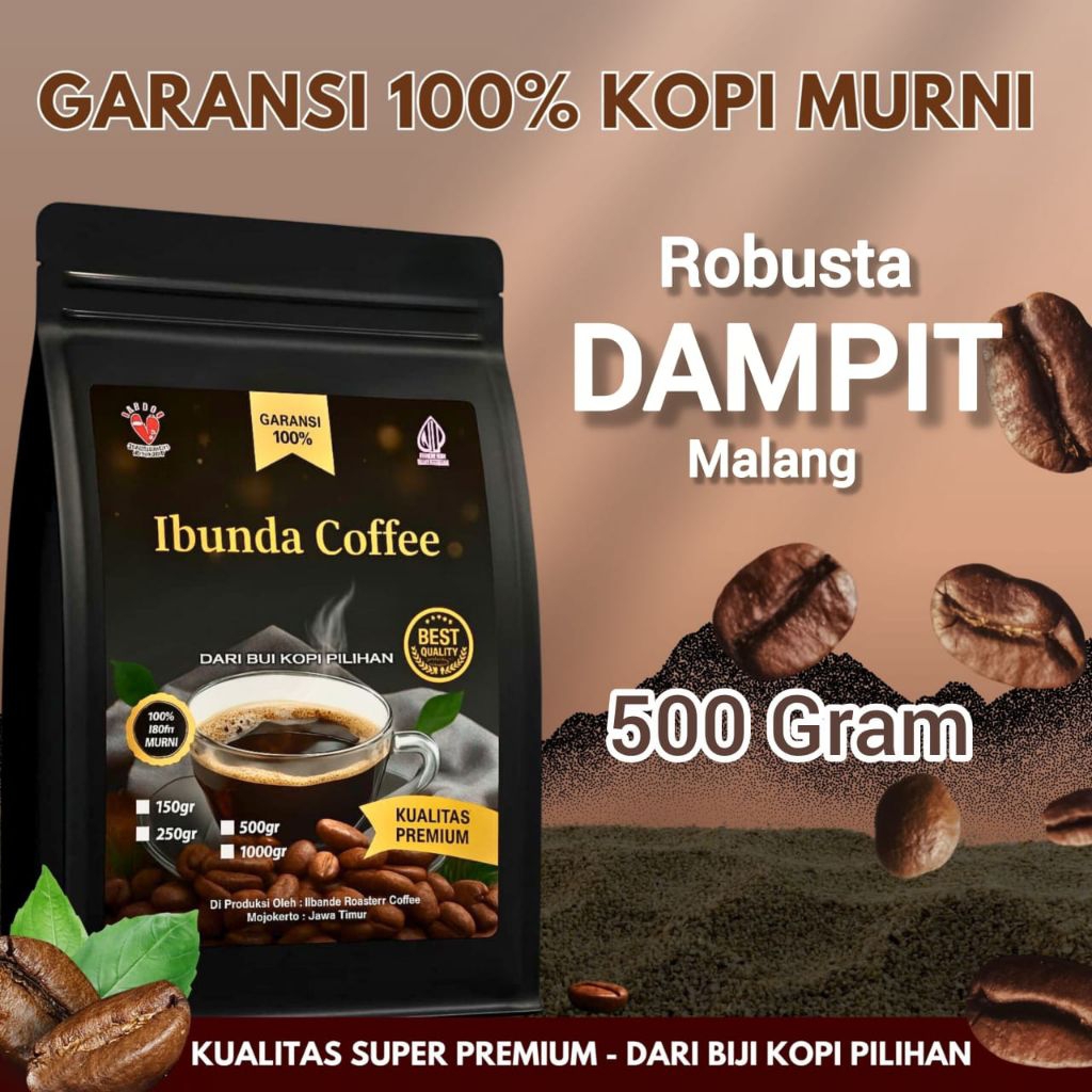 Ibunda Coffee - Kopi Bubuk Biji Robusta Dampit Malang  500 Gram - Robusta Dampit Malang Terbaik Peti