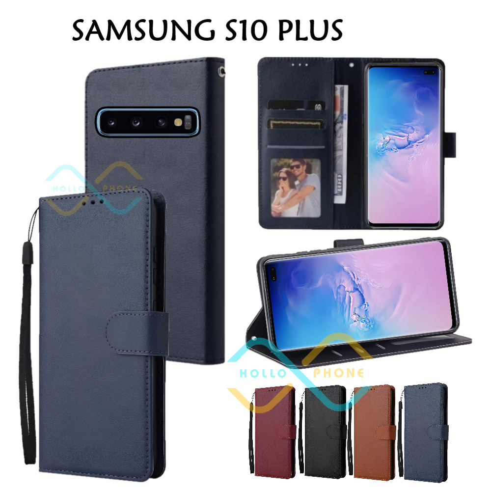 Flip Case Samsung S10 Plus Dompet Wallet Leather Case Premium Casing Hp Samsung S10 Plus