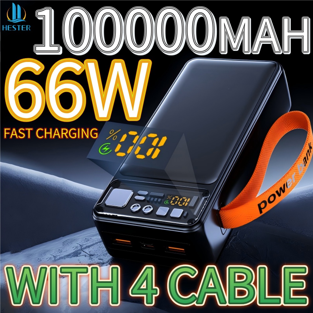 HESTER 66W powerbank 100000mah power bank 100000mah mini powerbank robot powerbank fast charging 100