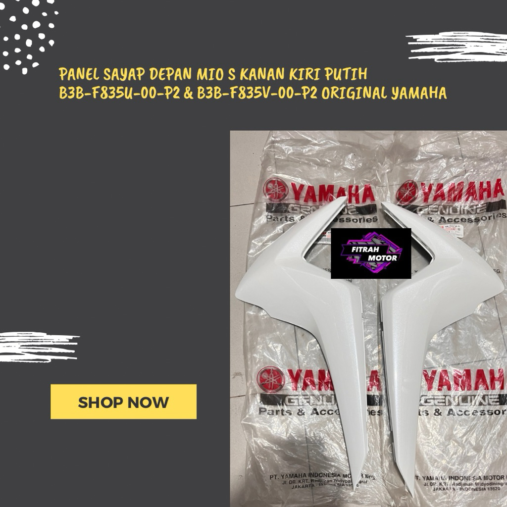 PANEL SAYAP Depan MIO S KANAN KIRI PUTIH B3B-F835U-00-P2 & B3B-F835V-00-P2 ORIGINAL YAMAHA
