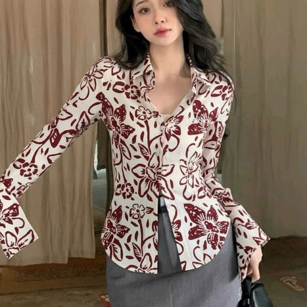 Kemeja batik kinanti wanita/kemeja batik lengan panjang