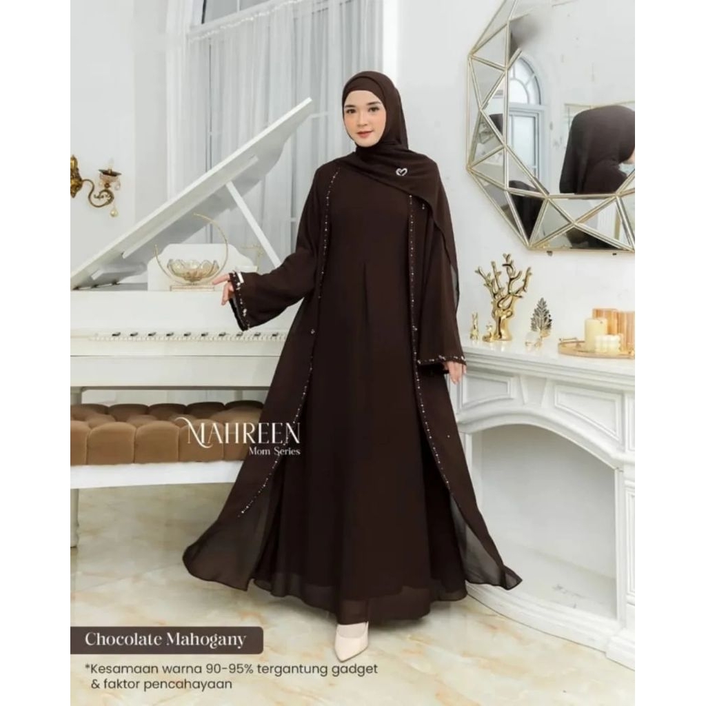 Gamis Abaya Muslimah Premium Mahreen Series Gamis Syari Polos Elegant Busui Friendly Bahan Adem