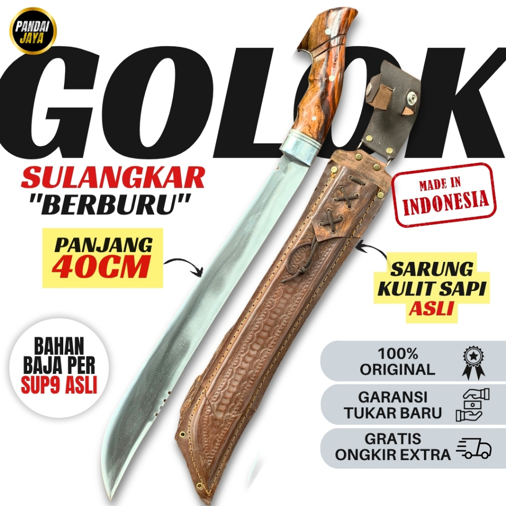 Golok Multifungsi 100% Baja Asli | Golok Kebun Sulangkar Super Berkualitas > Golok Panjang Bilah 40 