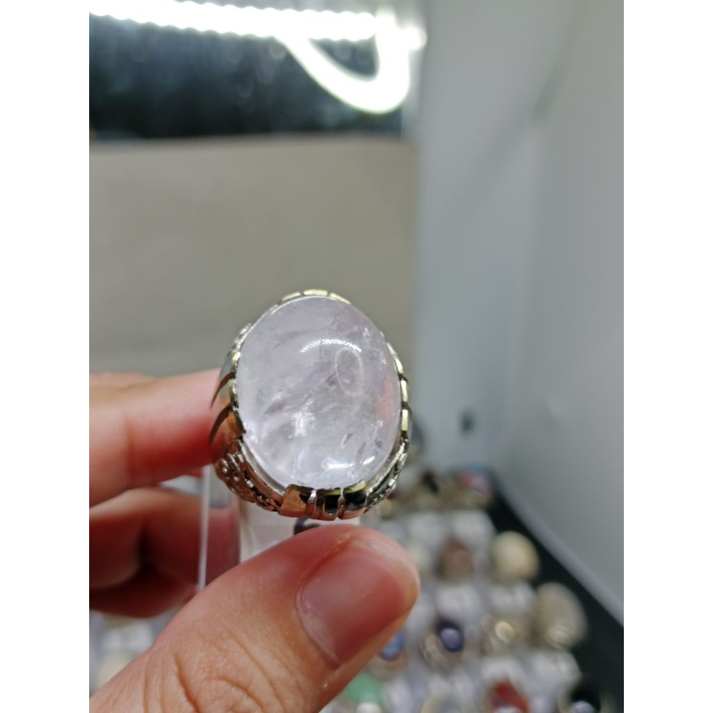 Cincin Batu Akik kecubung es