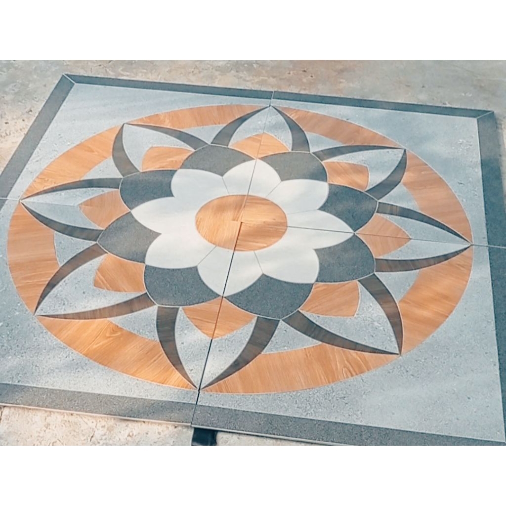 pola lantai granit semi kasar carport