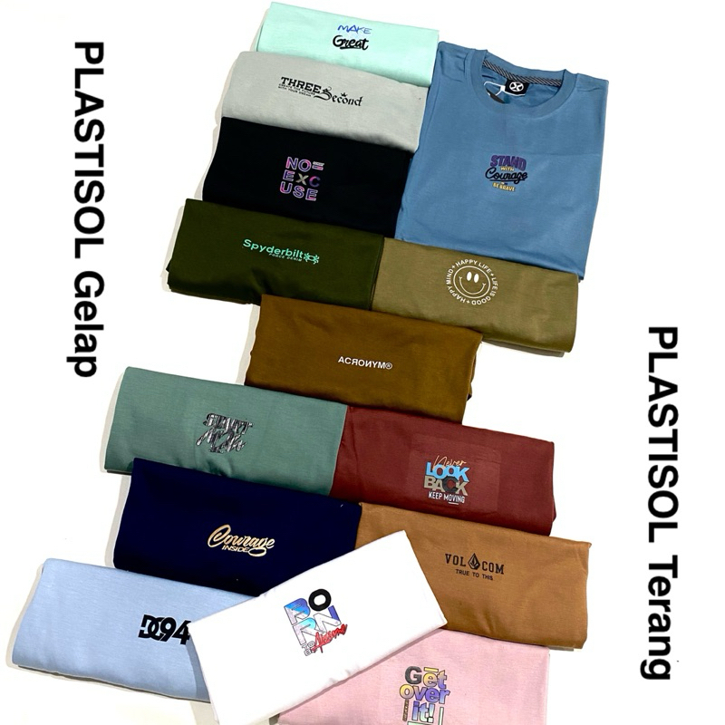 NDP Paket 6 Pcs Kaos Timbul Plastisol Unisex Mix Brand  Sablon M L XL XXL XXL 3XL