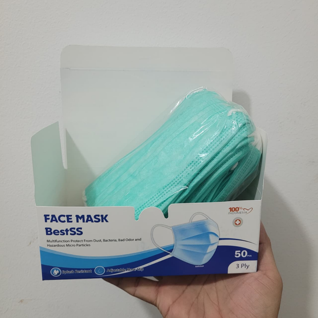 Masker Earloop / Masker Disposable 3 Ply 1 Box Isi 50 Pcs Termurah Warna Warni