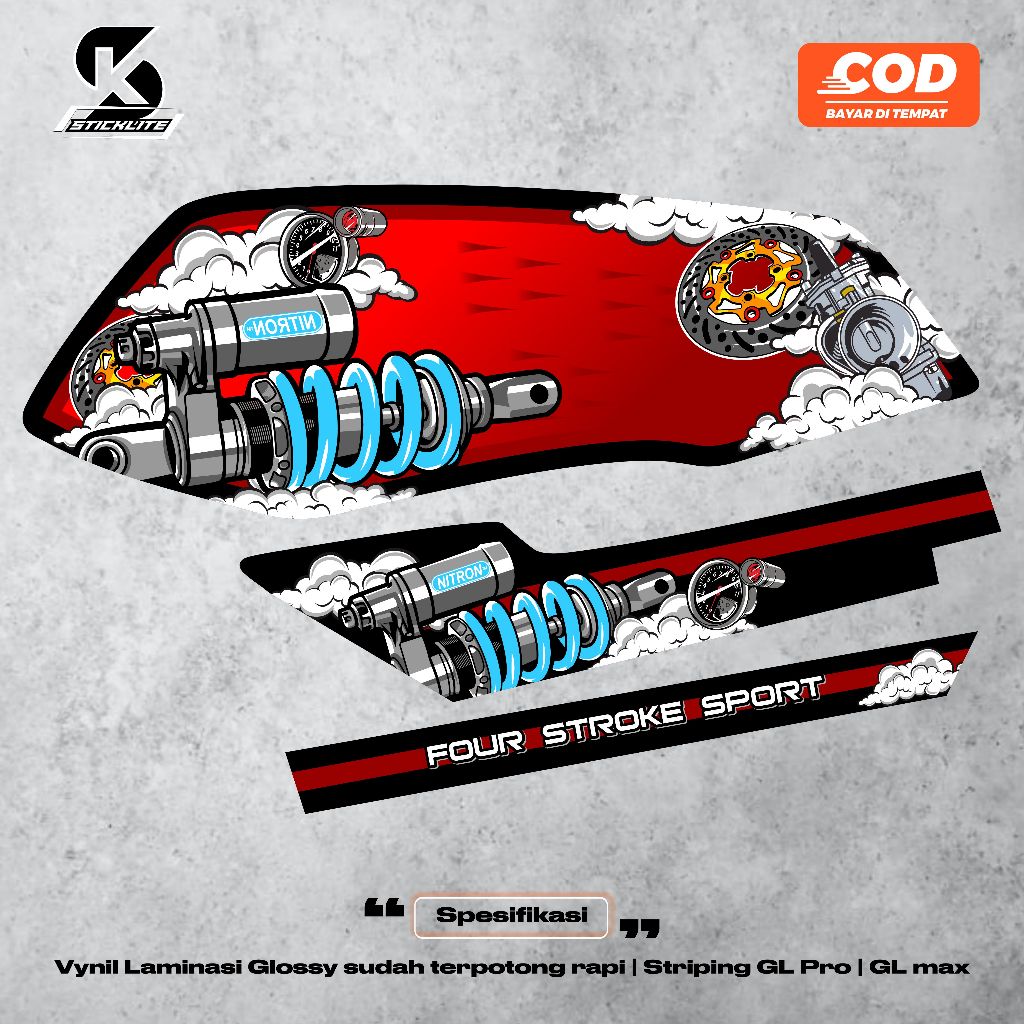 STRIPING STIKER LIS VARIASI MOTOR HONDA GL MAX GL PRO NEO TECH 59 JEJEPANGAN