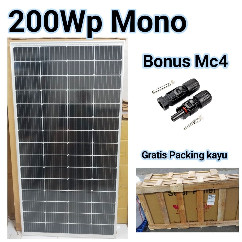 Solar Panel Maysun 200Wp Mono Solar Cell Panel Surya