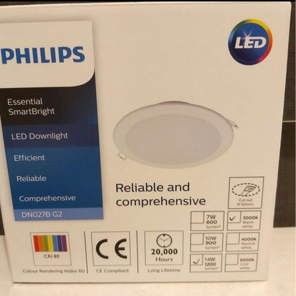 lampu Downlight 14watt Philips DN027B G2-WARN WHITE -6500K-3000K-4000k