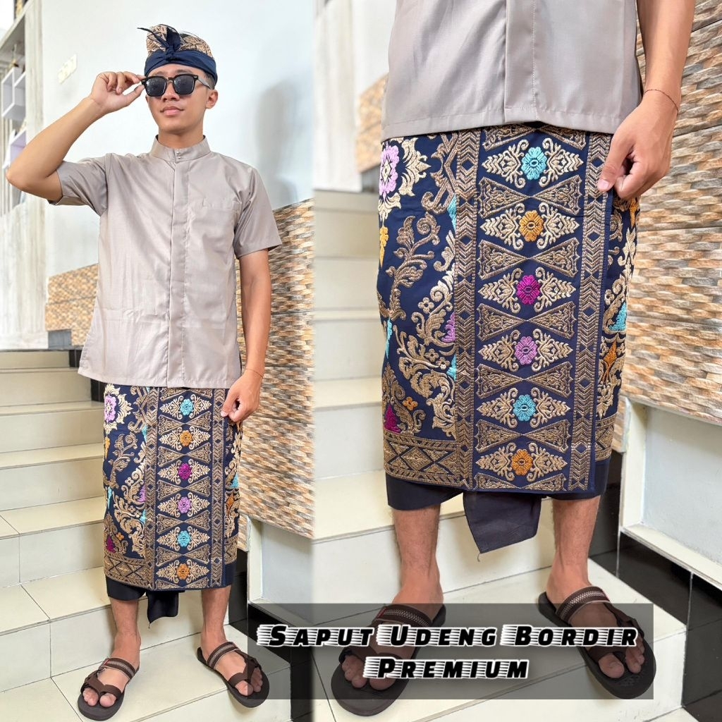 Saput Udeng Bordir Premium|Saput Udeng Bordir Suprem|Kamen Bordir Lembaran|Set Couple Bordir