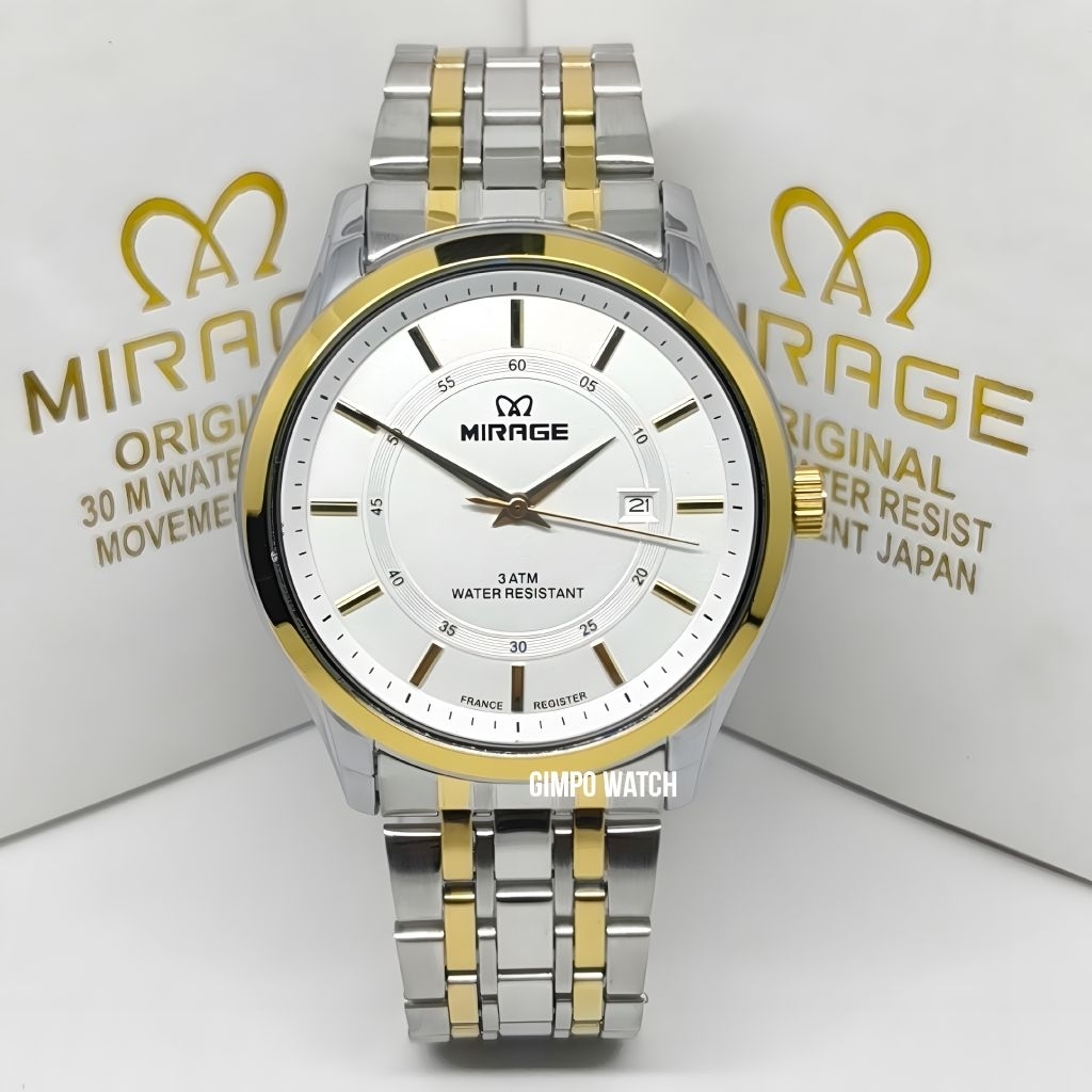 Mirage Original Jam tangan analog pria water resistant 3 atm 8830 brp-m