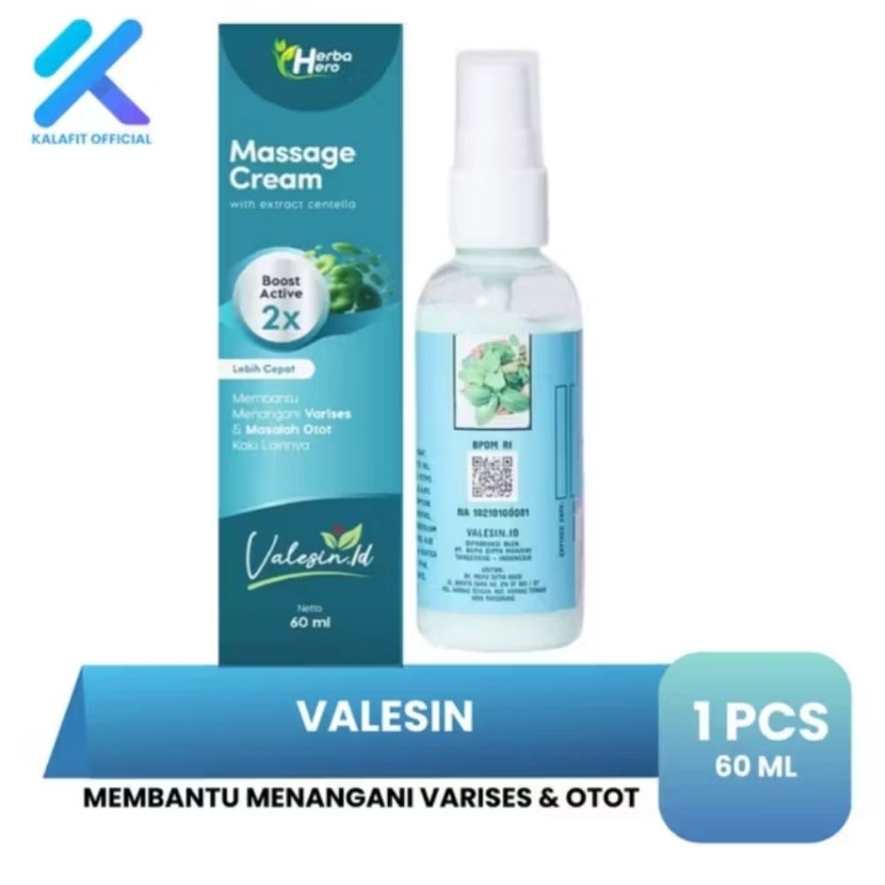 VALESIN Obat Varises Kaki Vaskulitis Herbal Otot Kaki Bengkak 60 ML Valesin id Original Cream Untuk 
