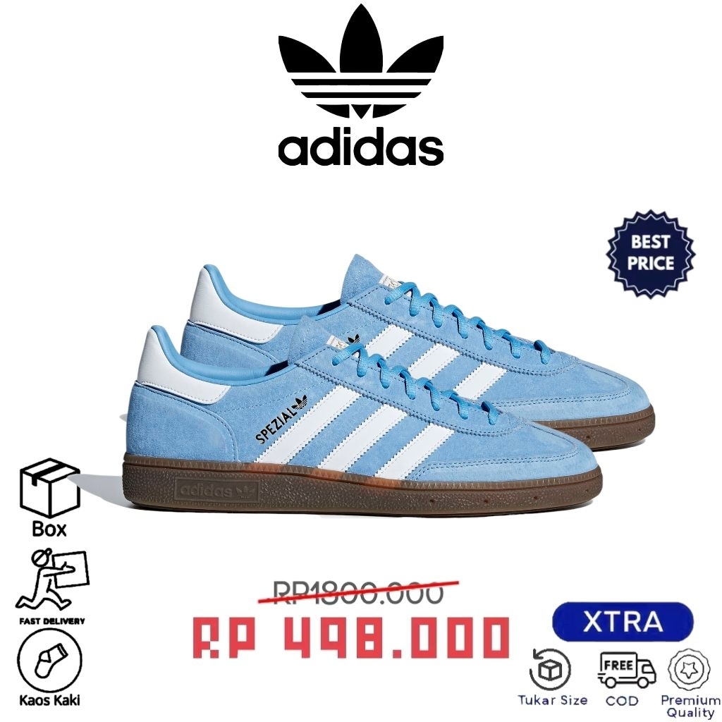 Gratis Kaos Kaki(COD) Sepatu Kasual A'dds Handball Spzl Ice Blue Light Size 36-44 Kekinian Termurah 
