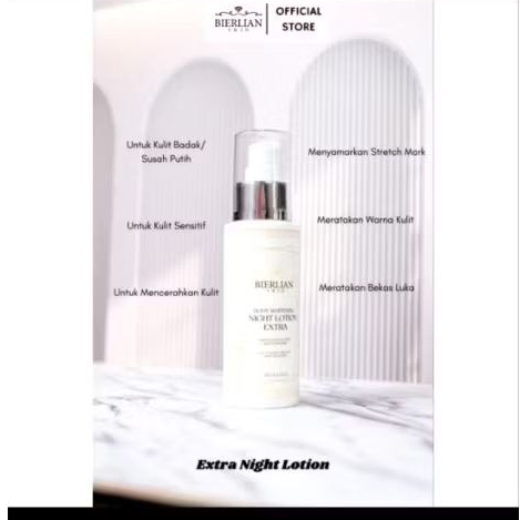 NIGHT LOTION WHITENING EXTRA BIERLIAN SKINCARE-HB EXTRA-HBVIRAL-PEMUTIHBADAN