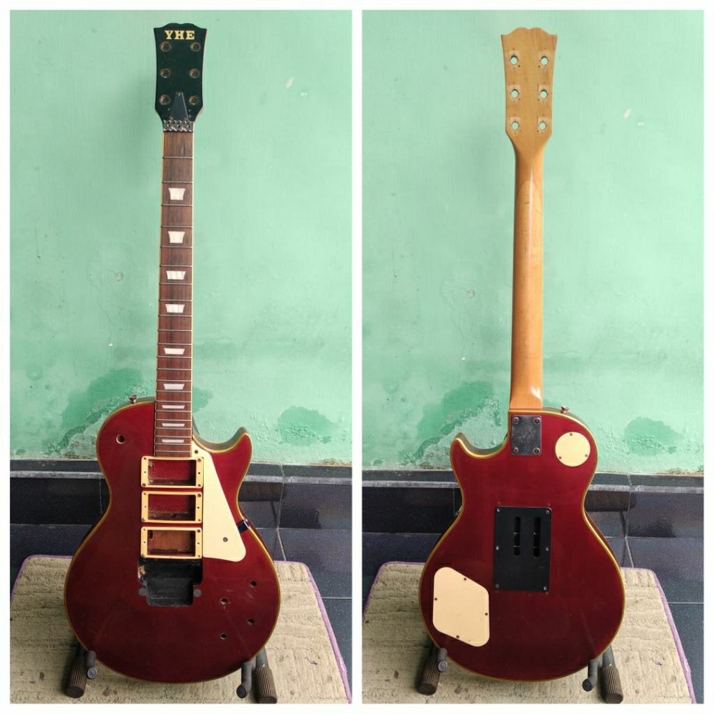 body + neck gitar listrik Les Paul updown, 3 Humbucker