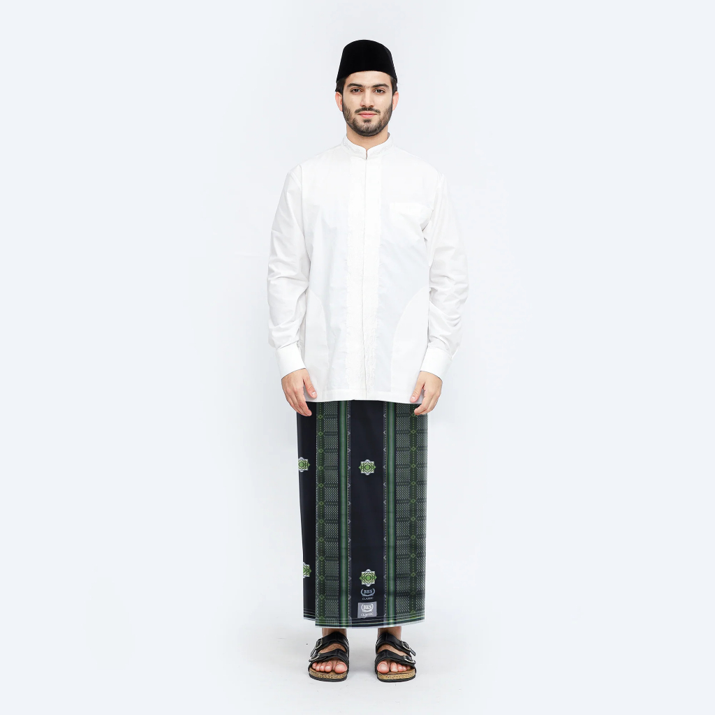 Sarung BHS Classic Silver Motif C45 SSB Hitam Hijau